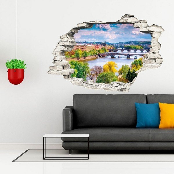 3D sieninis lipdukas Ambiance Prague Spring, 90 x 60 cm-image-3