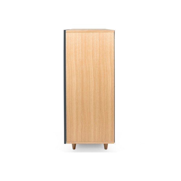 Ąžuolo medienos dekoro komoda su antracito detalėmis TemaHome Nyla-image-2