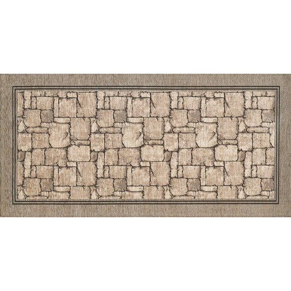 Veliūrinis smėlio spalvos kilimas Floorita Velour Tortora, 55 x 140 cm-image-1