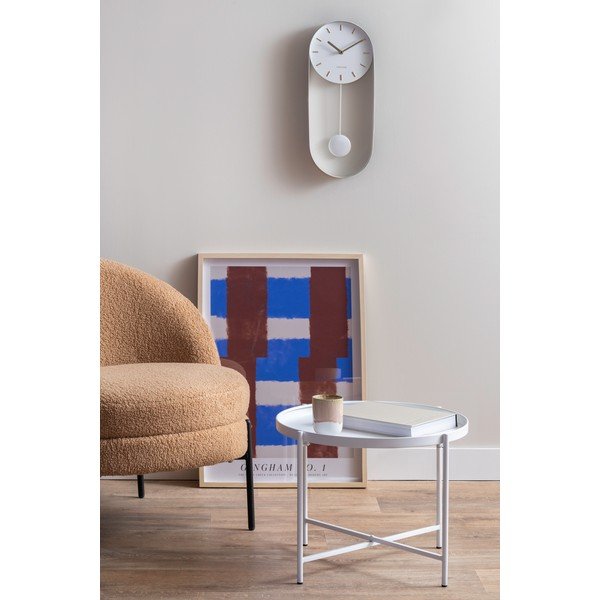 Baltos spalvos iš metalo apvalios formos kavos staliukas ø 50 cm Meseta  – Leitmotiv-image-1