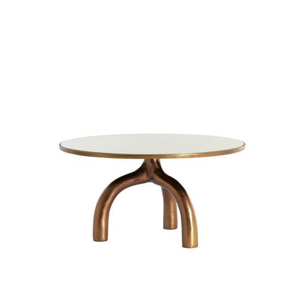 Iš stiklo apvalios formos kavos staliukas bronzinės spalvos/smėlio spalvos ø 76 cm Mello – Light & Living