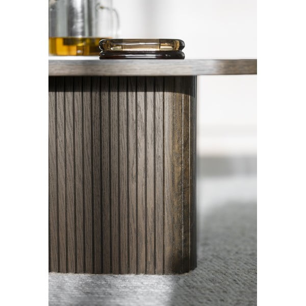 Kavos staliukas tamsiai rudos spalvos iš ąžuolo ø 80 cm Sullivan – Rowico-image-4