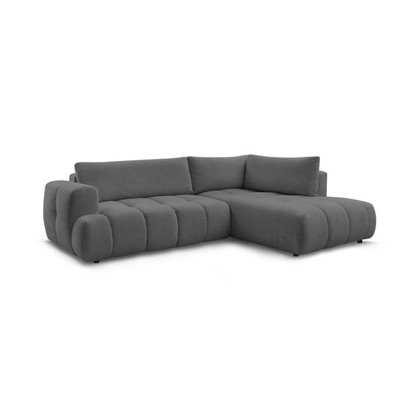 Tamsiai pilkos spalvos sulankstoma/su sandėliavimo vieta kampinė sofa (su dešiniuoju kampu/„L“ formos) Fuji – Bobochic Paris-image-3