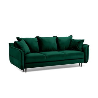 Žalia aksominė sofa-lova Kooko Home Basso