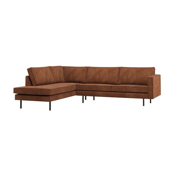 Terakotos spalvos kampinė sofa (su kairiuoju kampu/su gultu) Rodeo – WOOOD