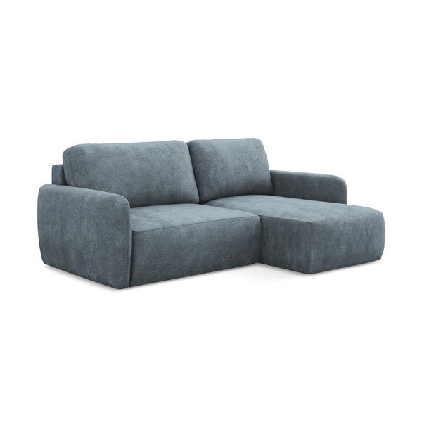 Pilkai mėlynos spalvos iš šenilinio audinio sulankstoma/su sandėliavimo vieta kampinė sofa (su dešiniuoju kampu/su gultu) Lilo – Makamii-image-3