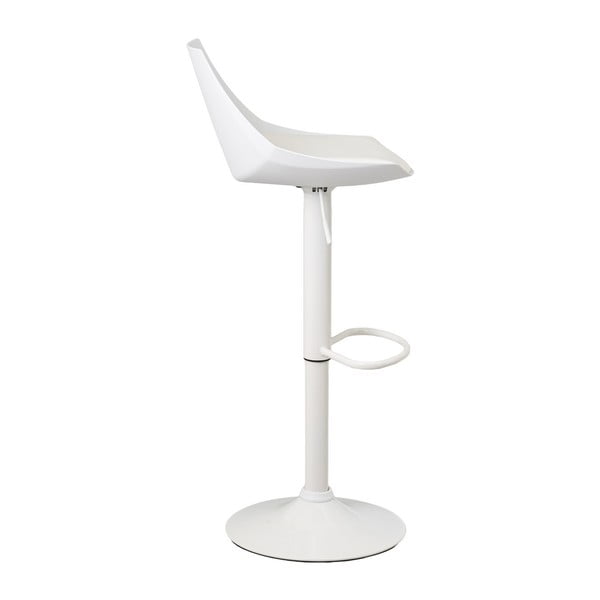 Iš dirbtinės odos reguliuojamo aukščio baro taburėtės baltos spalvos 2 vnt. (sėdynės aukštis 56,5 cm) – Casa Selección-image-1
