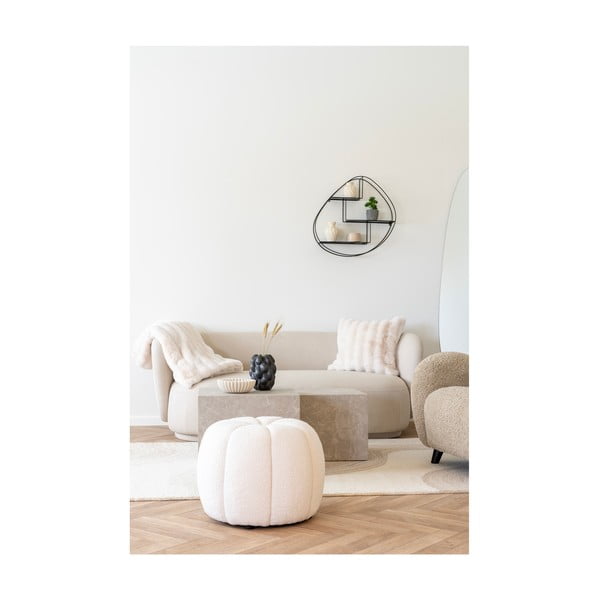 Kreminės spalvos iš dirbtinio kailio antklodė ir pledas 130x180 cm Galena – House Nordic-image-1