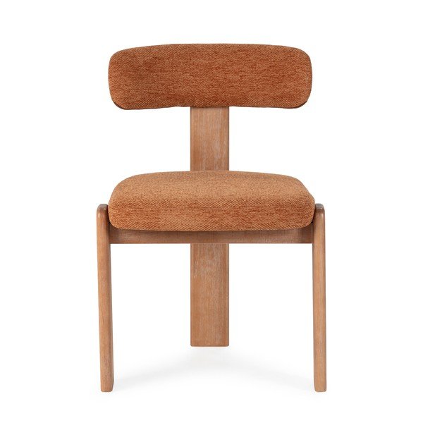 Raudonos plytų spalvos iš audinio valgomojo kėdės 2 vnt. Nadia – MOME