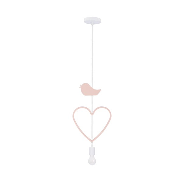 Baltos ir rožinės spalvos vaikiška lempa su metaliniu gaubtu Single - Candellux Lighting