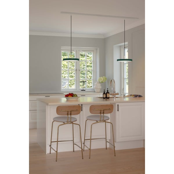 Tamsiai žalios spalvos iš metalo kabantis šviestuvas LED su pritemdymo funkcija ø 31 cm su metaliniu gaubtu Asteria Plus – UMAGE-image-3