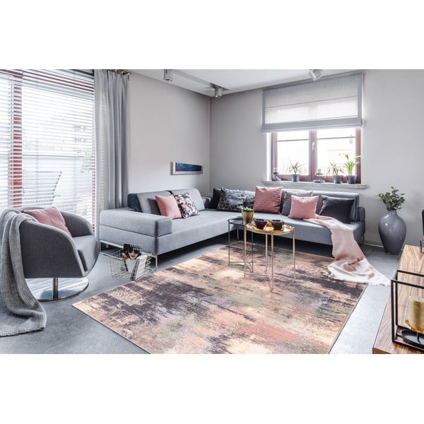 Kilimas iš vilnos šviesiai rožinės spalvos 200x300 cm Fizz – Agnella-image-1