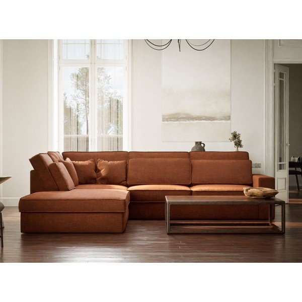 Vario spalvos kampinė sofa iš šenilinio audinio (su kairiuoju kampu/„L“ formos) Kirou – Maison de Rêve-image-4
