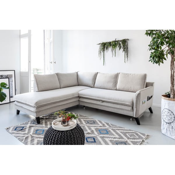 Šviesios smėlio spalvos sofa-lova Miuform Charming Charlie L, kairysis kampas-image-3