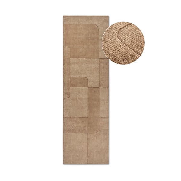 Rankų darbo iš vilnos kilimas smėlio spalvos 80x250 cm Charlotte – Villeroy&Boch