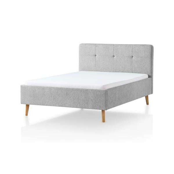 Dvigulė lova šviesiai pilkos spalvos audiniu dengta 140x200 cm Smart – Meise Möbel