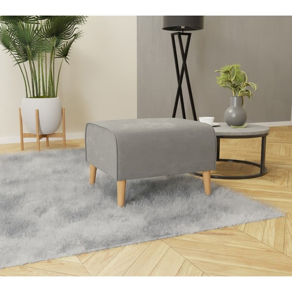 Taburetė šviesiai pilkos spalvos iš velveto Carole – Ropez-image-2