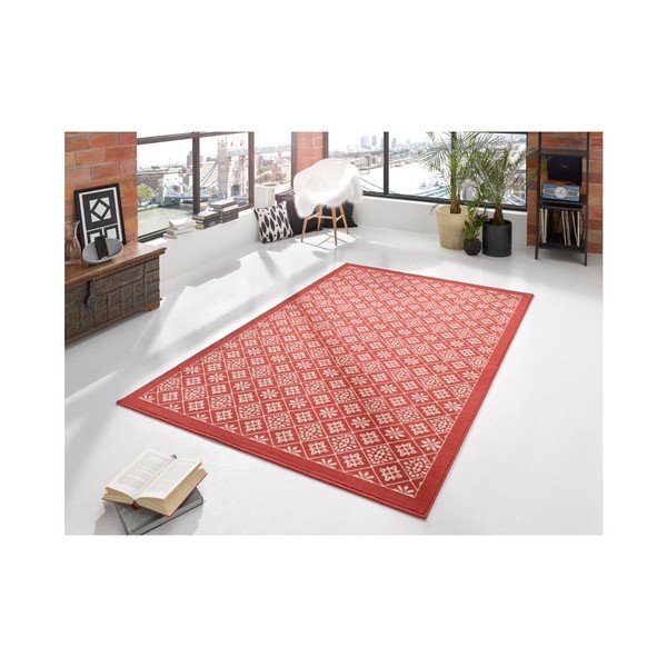 Raudonas raštuotas kilimas Hanse Home Gloria Tile, 160 x 230 cm-image-1