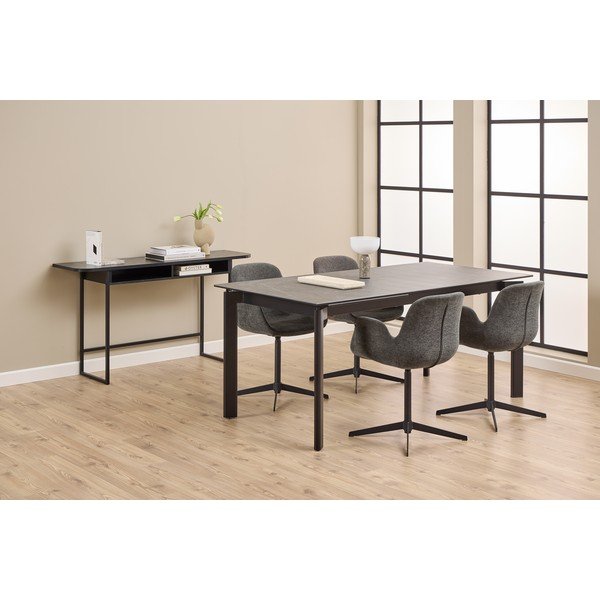 Juodos spalvos konsolinis staliukas iš uosio 40x140 cm Darlington – Actona-image-2