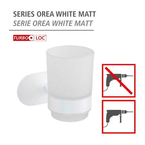 Klijuojamas iš stiklo dantų šepetėlio indas baltos spalvos Orea – Wenko-image-4