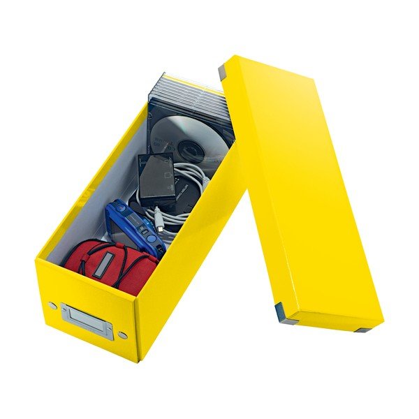 Iš kartono daiktadėžė geltonos spalvos su dangčiu 14x35x14 cm Click&Store – Leitz-image-2