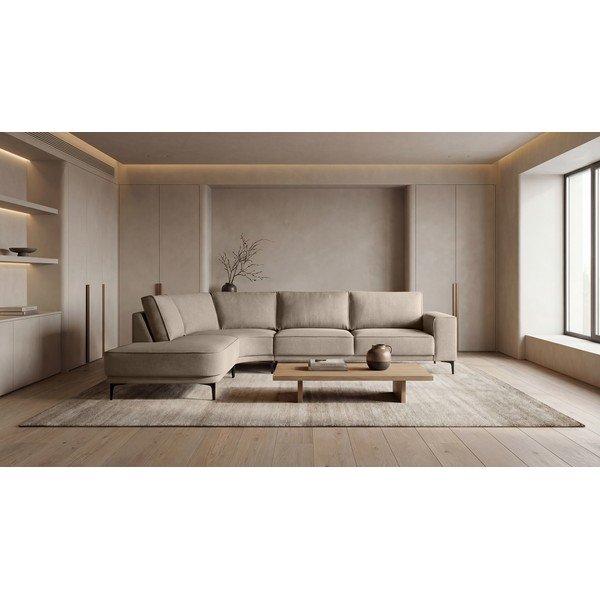 Kampinė sofa šviesiai rudos spalvos (su kairiuoju kampu) Copenhagen – Scandic-image-1