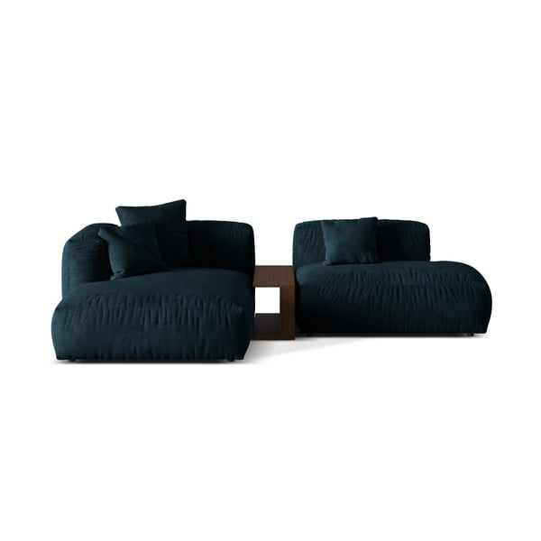 Iš boucle modulinė kampinė sofa tamsiai mėlynos spalvos (su kairiuoju kampu) Martina – Micadoni Home