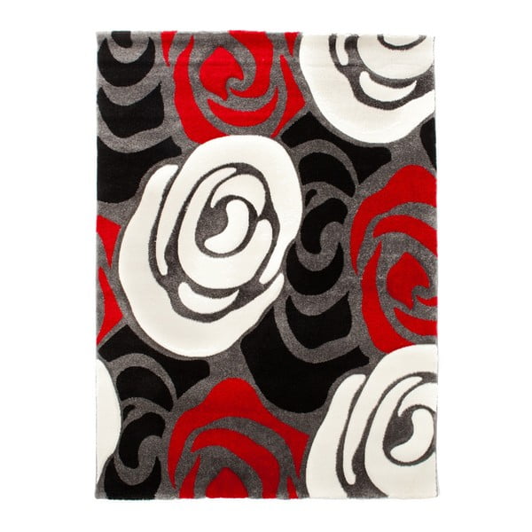 Raudonas ir juodas kilimas Tomasucci Rose, 160 x 230 cm