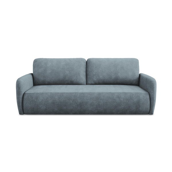 Pilkai mėlynos spalvos iš šenilinio audinio sulankstoma/su sandėliavimo vieta sofa 218 cm Lilo – Makamii