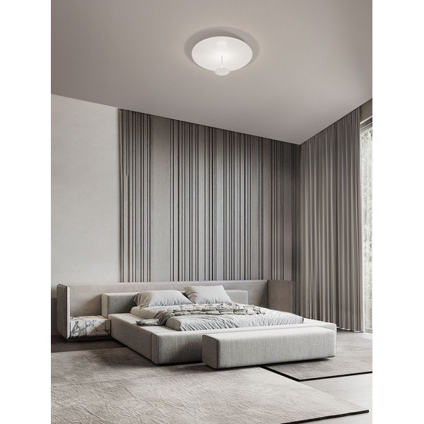 Matinės baltos spalvos iš plieno lubinis šviestuvas LED su pritemdymo funkcija Nima – Nova Luce-image-1