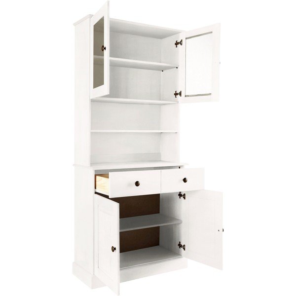 Iš pušies masyvo vitrina baltos spalvos 181x34 cm Mille – Støraa-image-4