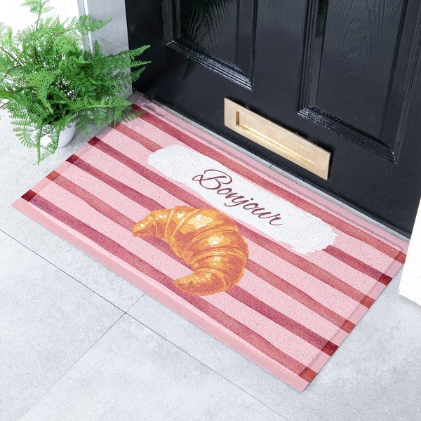 Iš PVC grindų kilimėlis 40x70 cm  Croissant Bonjour – Artsy Doormats-image-1