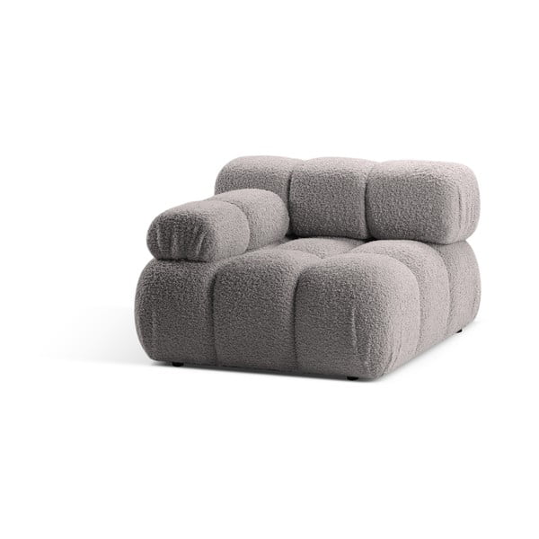 Iš boucle modulinė sofos dalis šviesiai pilkos spalvos (su kairiuoju kampu) Bellis – Micadoni Home-image-3