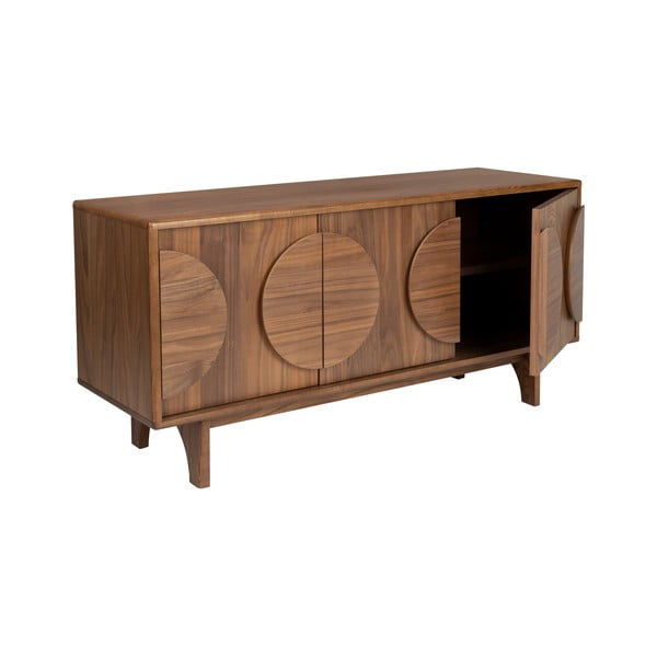 Žema šoninė spintelė rudos spalvos iš riešutmedžio 120x58 cm Groove – Zuiver-image-3