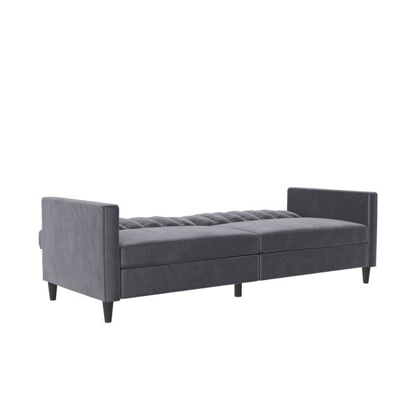 Iš velveto sofa pilkos spalvos 207 cm Celine – Støraa-image-3