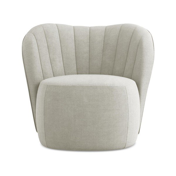 Kreminės spalvos krėslas iš šenilinio audinio Keloa – Makamii-image-1