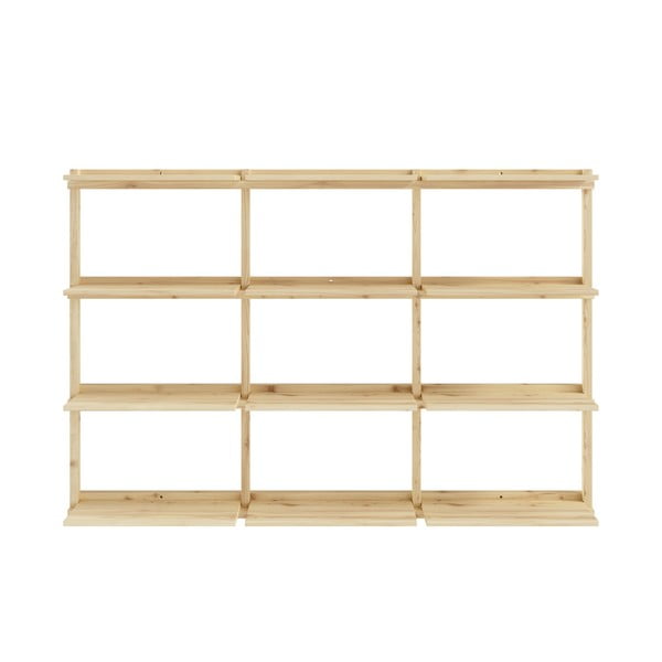 Natūralios spalvos iš pušies masyvo knygų lentyna 192x127 cm Groove – Karup Design