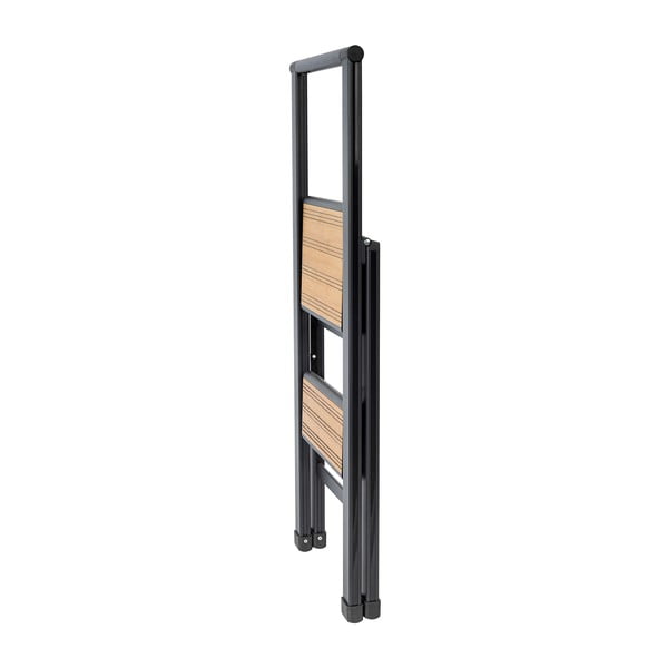 Juodos aliuminio neslystančios sulankstomos kopėčios "Wenko Stepladder II".-image-2