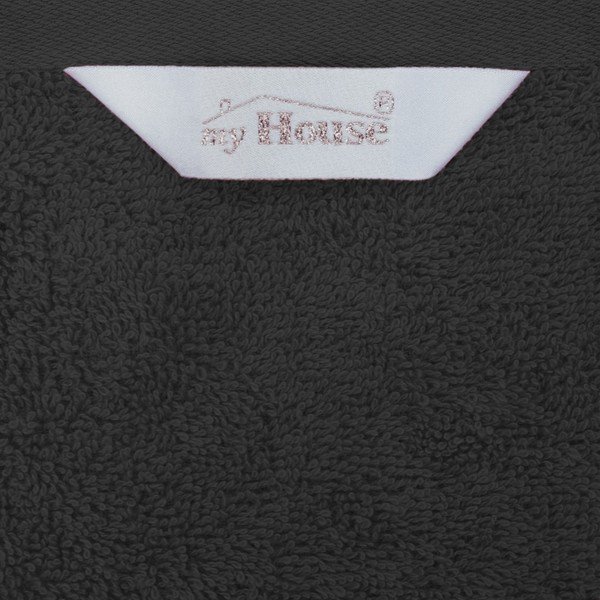 Juodas medvilninis rankšluostis 100x50 cm Darwin - My House-image-1