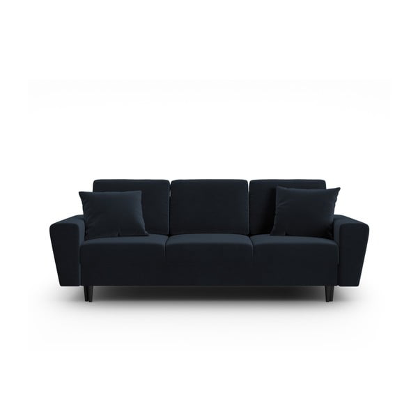 Tamsiai mėlynos spalvos iš velveto sulankstoma/su sandėliavimo vieta sofa 235 cm Kyoto – Cosmopolitan Design