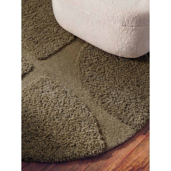 Rankų darbo khaki spalvos apvalios formos kilimas ø 200 cm Lambeth Jasper – Ted Baker-image-3