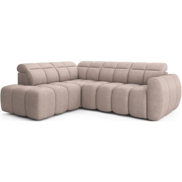Šviesiai rudos spalvos iš boucle sulankstoma/su sandėliavimo vieta kampinė sofa (su kairiuoju kampu/„L“ formos) Falconn – ELTAP-image-2