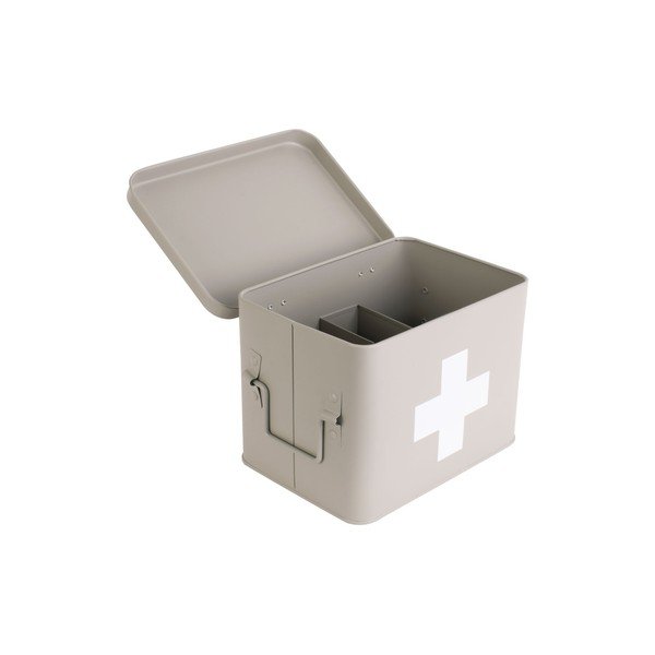 Smėlio spalvos metalinis pirmosios pagalbos rinkinys PT LIVING Medicine, plotis 21,5 cm-image-3