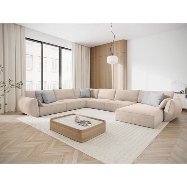 Smėlio spalvos kampinė sofa (kairysis kampas) Vanda - Mazzini Sofas-image-1