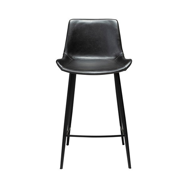 Juoda odinė baro kėdė DAN-FORM Denmark Hype, aukštis 91 cm-image-2