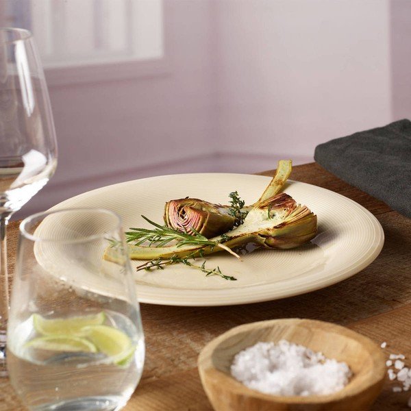 Baltos ir smėlio spalvos porcelianinė lėkštė Villeroy & Boch Like Color Loop, ø 28,5 cm-image-1