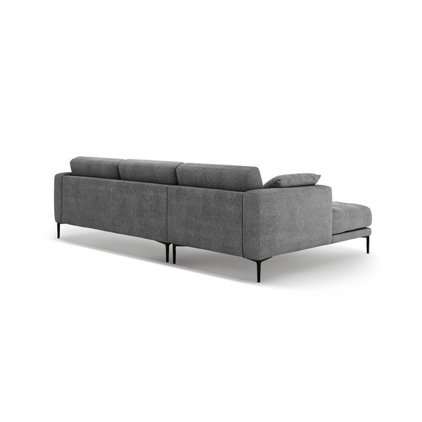 Pilkos spalvos kampinė sofa (su kairiuoju kampu/su gultu) Bemy – Micadoni -image-2