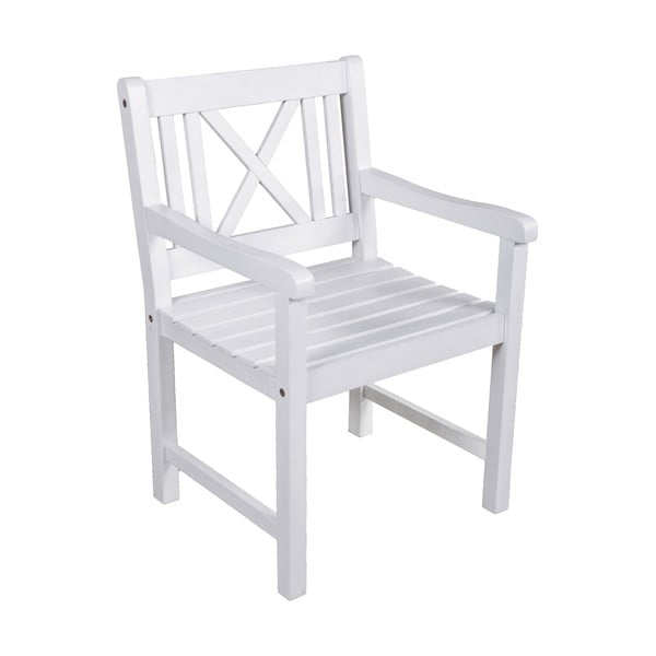 Medžio masyvo sodo krėslas baltos spalvos Malmö – Garden Pleasure