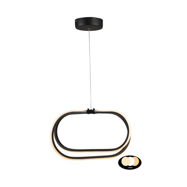 Juodos spalvos iš metalo kabantis šviestuvas LED ø 42 cm Loca – Squid Lighting