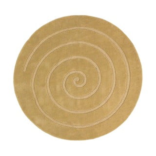 Smėlio spalvos vilnonis kilimas Think Rugs Spiral, ⌀ 180 cm
